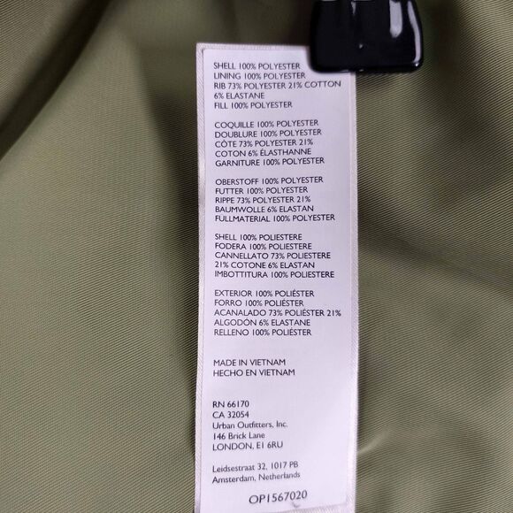 Anthropologie Pilcro Quilted Jacket Sz 1X Olive Green Oversized Cocoon Coat - Picture 13 of 14